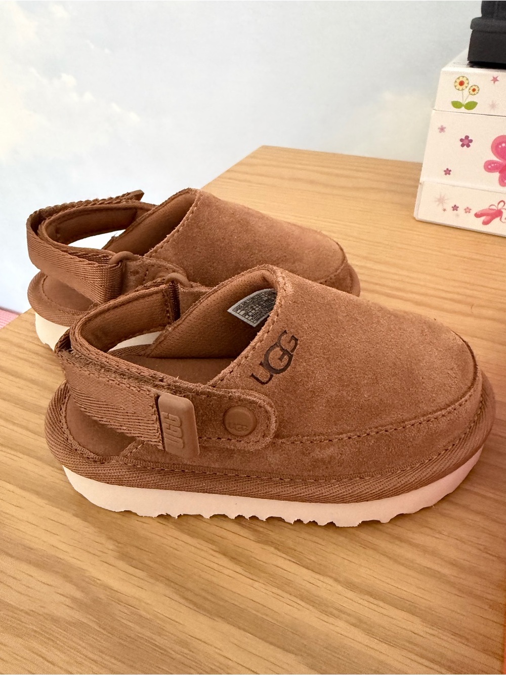 UGG Kids Chestnut Suede Slingback Clog